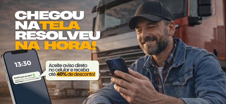 Transportadores podem pagar 40% menos em multas ao aderir à notificação eletrônica da ANTT