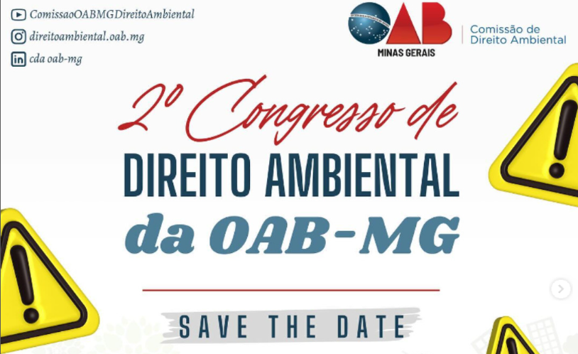 Vem aí o 2º Congresso de Direito Ambiental da OAB-MG