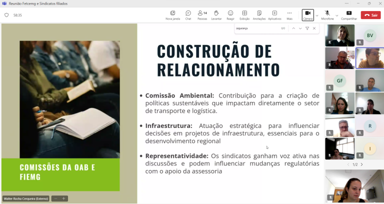FETCEMG reúne Sindicatos Filiados e sua assessoria jurídico-ambiental