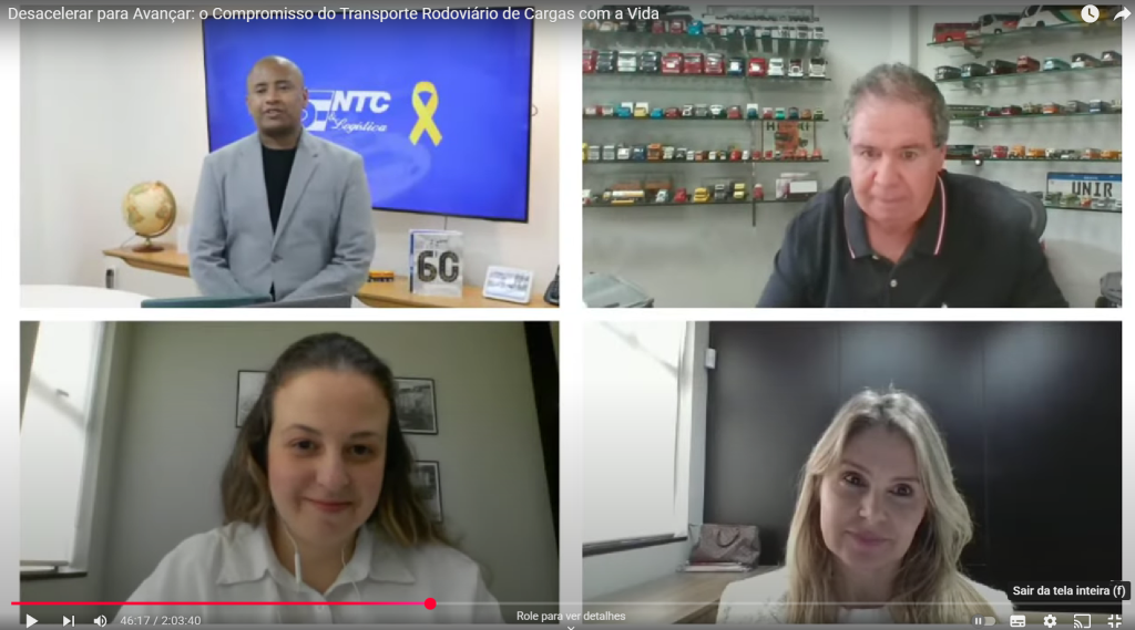 FETCEMG participa de live da NTC&Logística para fortalecer as ações do Maio Amarelo em Minas Gerais