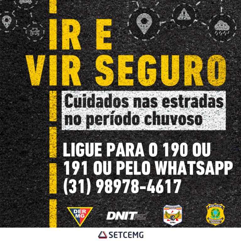 Campanha Ir e Vir Seguro, do SETCEMG, alerta a sociedade sobre os cuidados nas estradas no período das chuvas