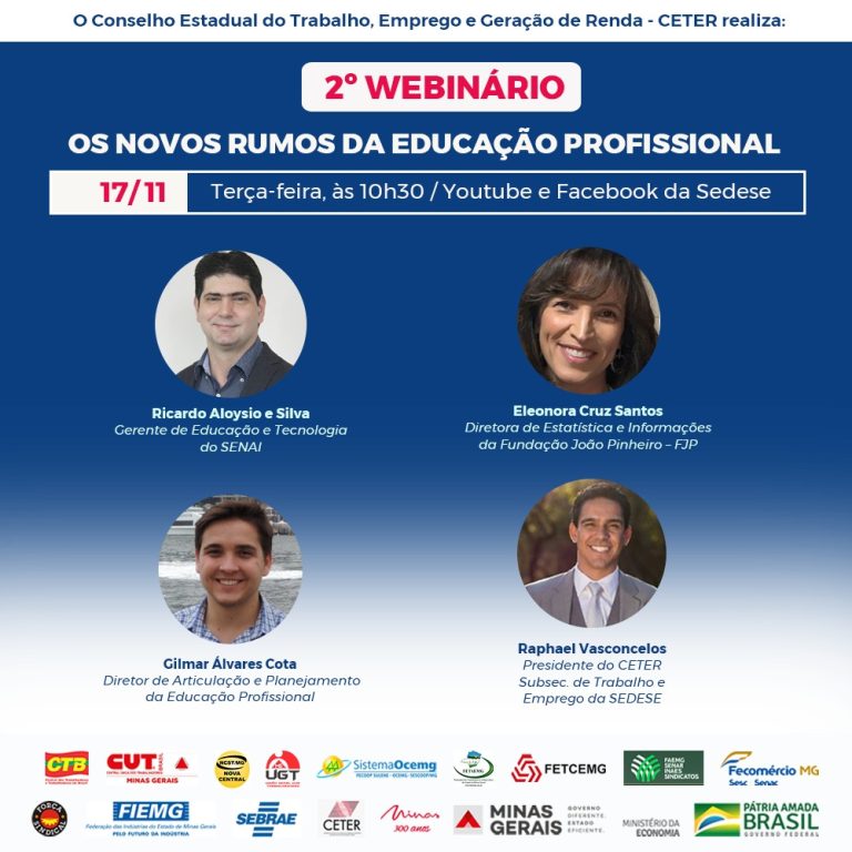 Webinário do Ceter vai abordar os novos rumos da educação profissional
