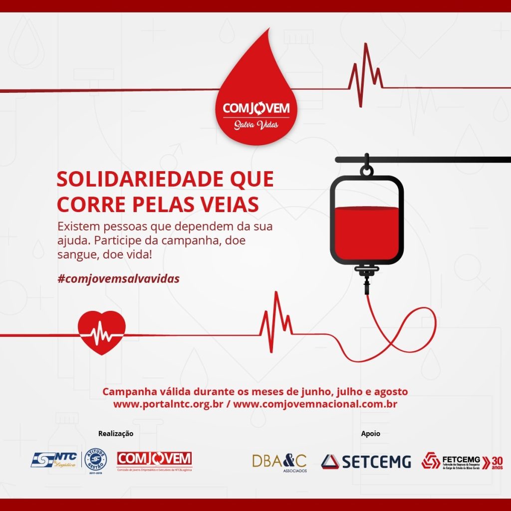 Faça parte da campanha de doação de sangue da COMJOVEM