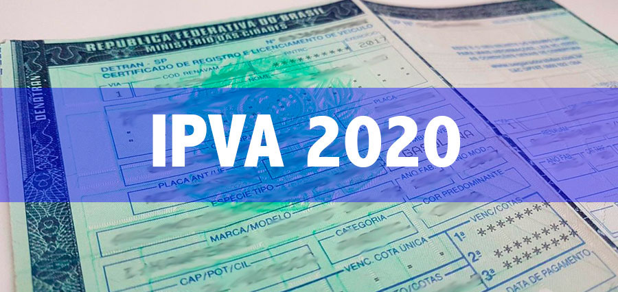 Pagamento do IPVA 2020 começa em 13 de janeiro