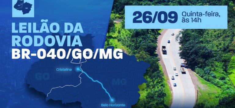 ANTT e Ministério dos Transportes promovem leilão da Rota dos Cristais