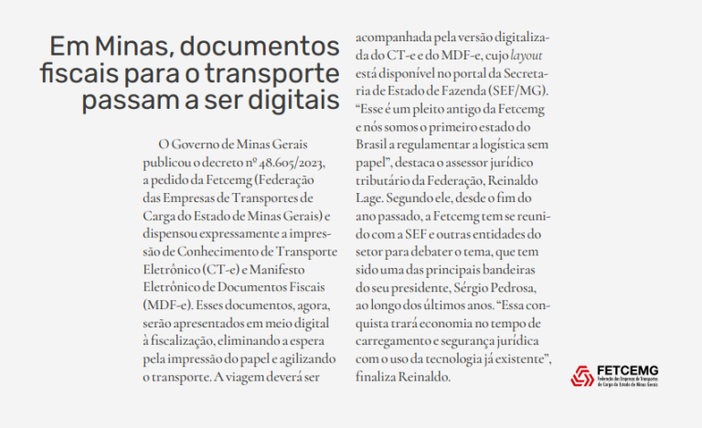 Saiu na imprensa: Logística sem papel na Revista CNT Transporte Atual