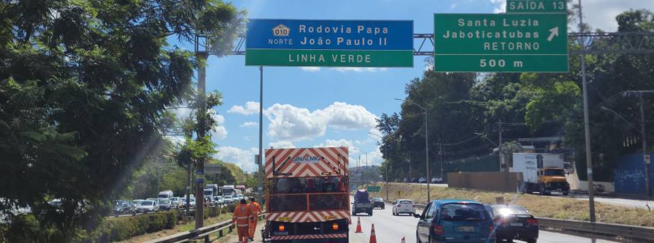 Estado alerta motoristas para obras nos dois sentidos da MG-010