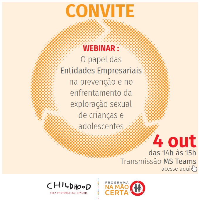Participe do Webinar “O papel das Entidades Empresariais na prevenção e no enfrentamento da exploração sexual de crianças e adolescentes”