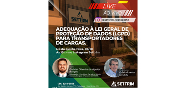 Settrim fará live sobre LGPD