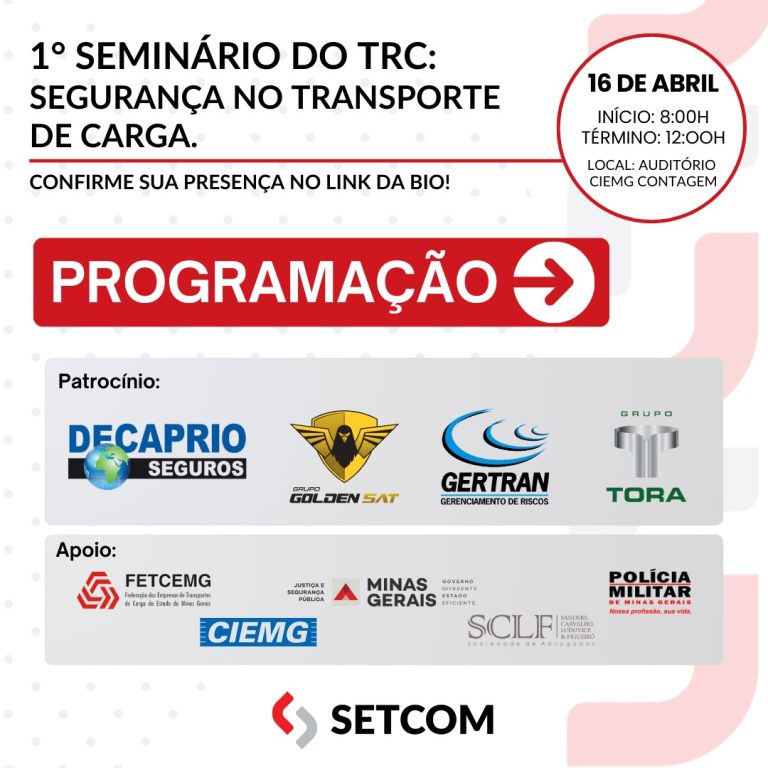 SETCOM divulga a programação do 1º Seminário do TRC – Segurança
